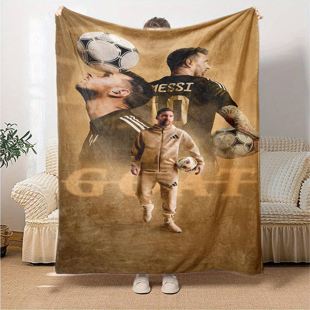 Soccer Player Action Blanket Warmthful Decor Great for Picnics Seaside Bed All-Season Use Stylish Decor Gifts For Family Or Friends