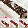 Christmas Lattice Table Runner Table Flag Cloth Cover Xmas Dining Home Party Decor