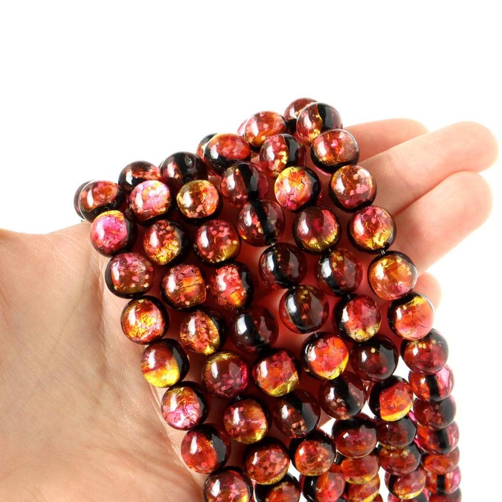 Бусины серии Luminous Kerama Sunset Orange Firefly Glass проданы 33 шт. Острова Окинава Керама 12 мм [ЗОЛОТОЙ КАМЕНЬ]