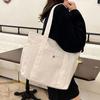 Portable Canvas Tote Bag Large Capacity Cloth Shoulder Bag Shopping Bag Mommy Handbag  Students