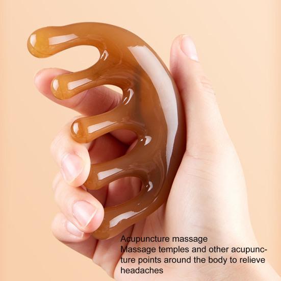 5-зубый портативный удобный экологически чистый инструмент для выемки меридианов из смолы, массажный инструмент для меридианов, красота