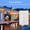 Tuya WiFi Smart Touch Light Dimmer Switch US Standard Smart Life Voice Control AC110-240V Работает с Alexa Google Home
