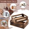 2Pcs Wooden Countertop Basket Stackable Storage Box With Wire Mesh Multipurpose Kitchen Bathroom Storage Organizer Magazine Rack