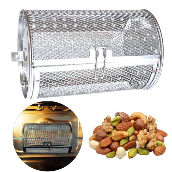 Вращающаяся корзина для гриля из нержавеющей стали, клетка для барбекю, набор для гриля на открытом воздухе, овощи, рыба, автоматические заводные корзины для куриных крылышек