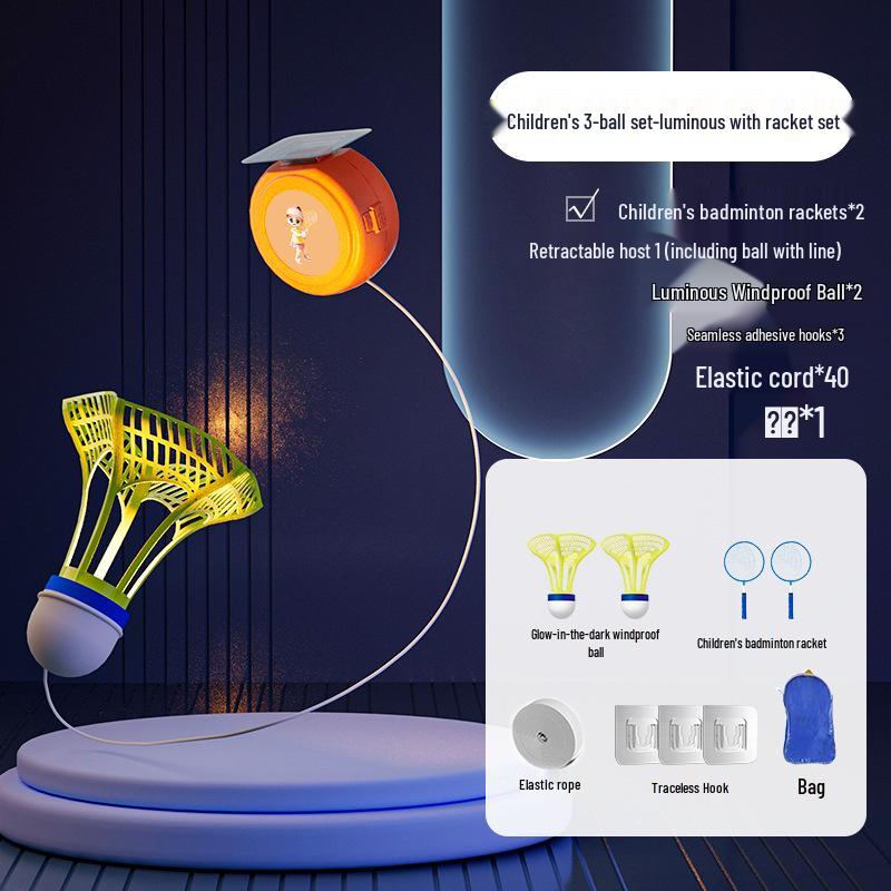 Elastic Rebound Badminton Trainer for Solo Play - Suitable for Children and Adults, Indoor and Outdoor