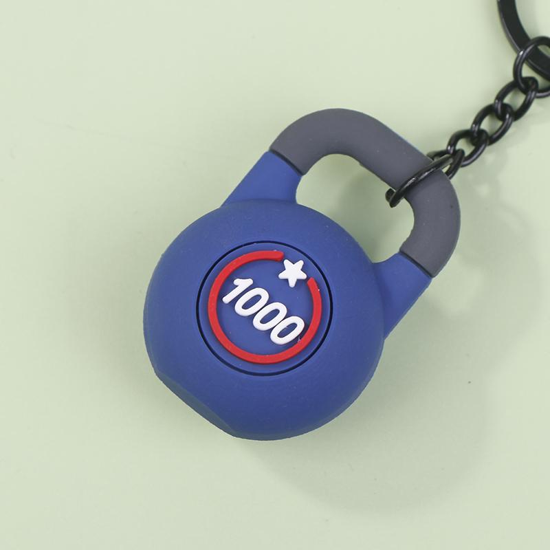 3D брелок для ключей в виде гири для женщин, симпатичный брелок для ключей от автомобиля, спортивный брелок из ПВХ, креативный брелок для сумки