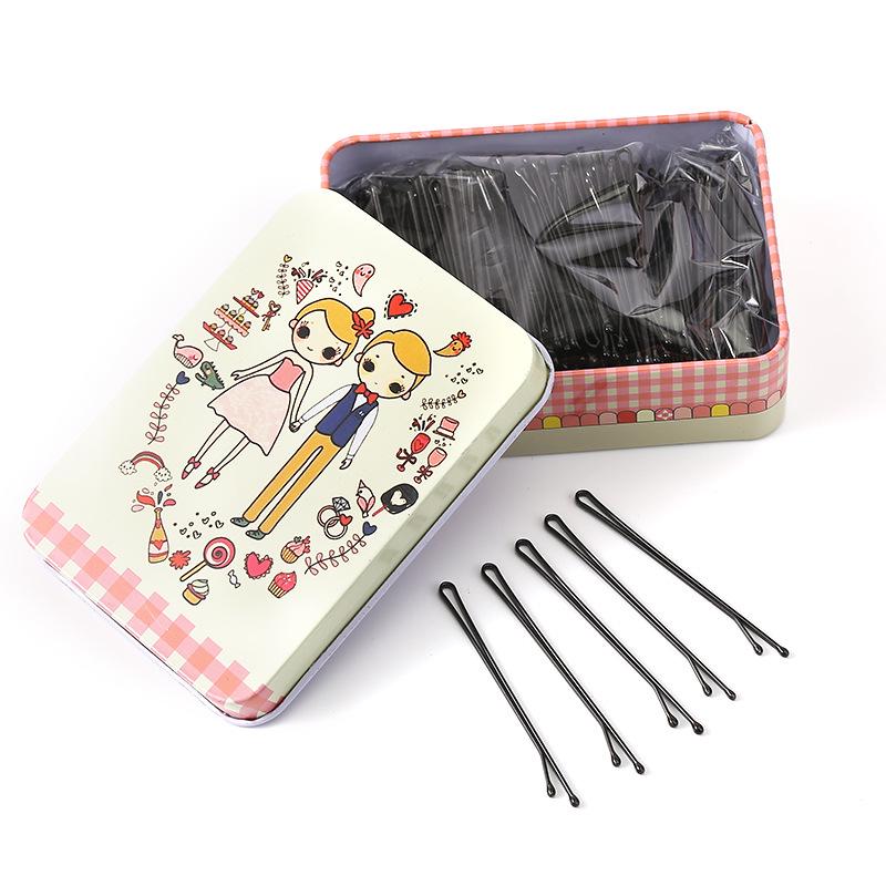 Одинарная черная шпилька-зажим для челок и высоких причесок