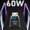 36 Вт 3A Qc зарядный адаптер с цифровым дисплеем напряжение ток измерители мощности Usb 3.2 10 Гбит/с Otg Usb A Male To C Pd 60 Вт зарядное устройство