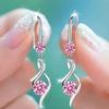 1 Pair of Elegant Imitation Zircon Heart-shaped Pendant Earrings for Women's Jewelry Wedding/engagement Earrings As Gifts