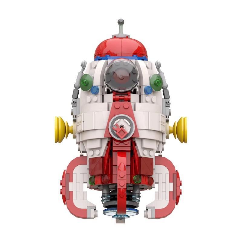 Building Block Kit Anime Pikmin Captain Olimar Dolphin Delivery Ship Space Rocket Freight Aircraft Brick Model Toy Kid Gift