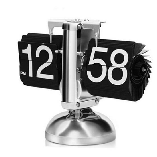 Creative Retro Flip Clock - Modern Simple Design, Ingenious Single-Leg Balance for Living Room Decor