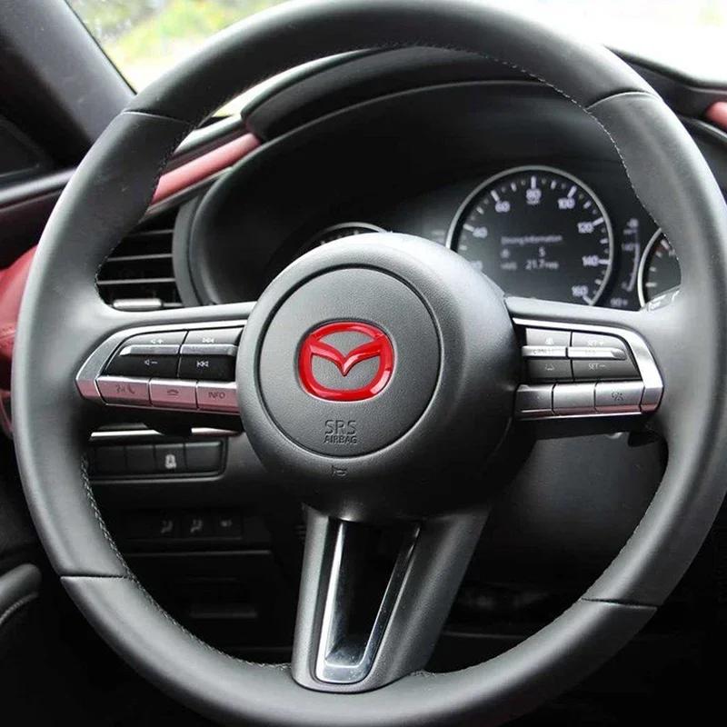 Наклейка на руль автомобиля для Mazda 3 Axela 6 Atenza CX-5 2 Demio CX-3 CX-30 MX5 CX30 Эмблема Наклейка Значок Декоративные Аксессуары