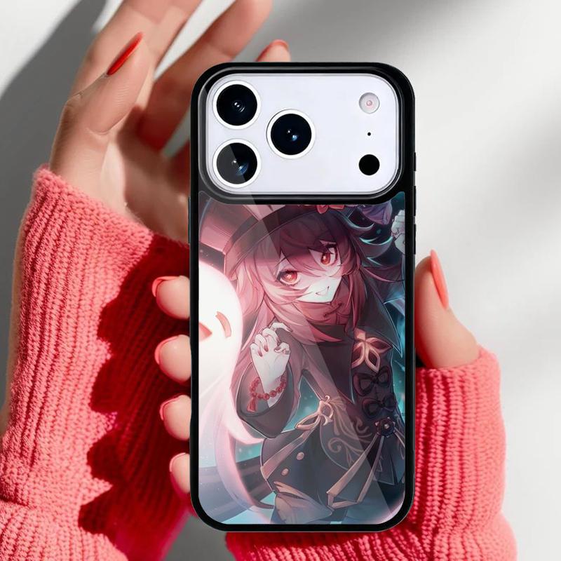 Hu Tao Genshin Impact Cartoon Phone Case for iPhone 17 16 15 14 13 Pro Max Back Cover for 12 11 Pro Coque