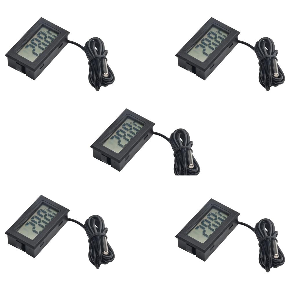 Mini Digital Thermometer -20°C to 110°C LCD Display with 1Meter NTC Sensor for Home Kitchen Refrigerator Temperature Monitoring