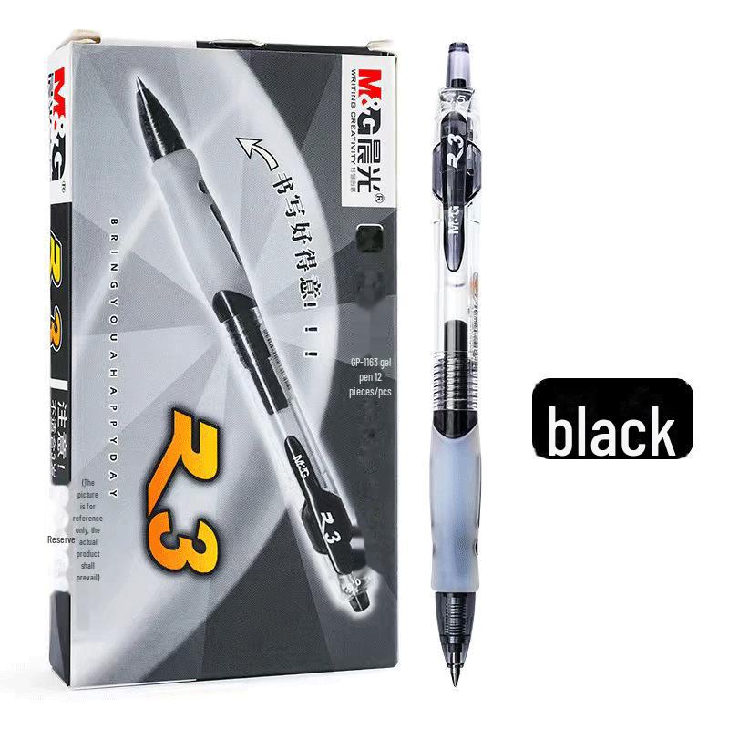 Черная гелевая ручка Morning Light K35 0,5 мм, красная ручка с водяным прессом для студенческих экзаменов