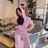 Sport Suits Hooded Zipper Hoodie Set for Women's Autumn and Winter New Collection, Korean Loose Casual Fashion Women's Two Piece Set
