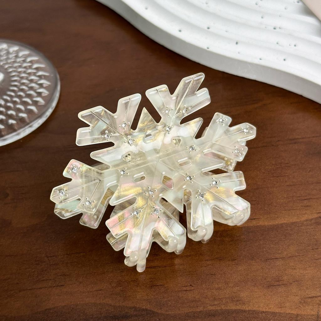 Потрясающая ацетатная заколка-краб для волос «Снежинка» с роскошными бриллиантовыми инкрустациями для женщин