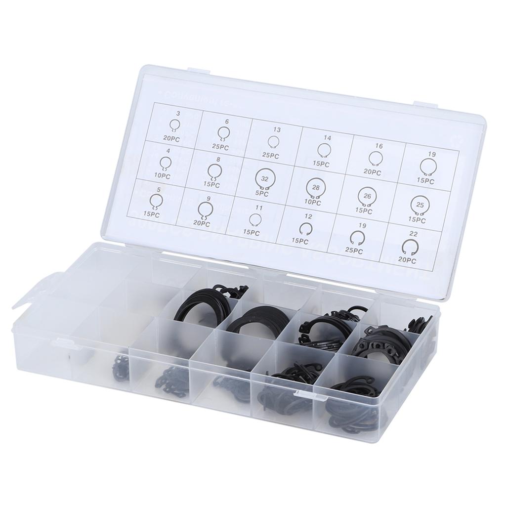 300 шт. 2-32 мм E-образный зажимной стопорный комплект внешних стопорных колец