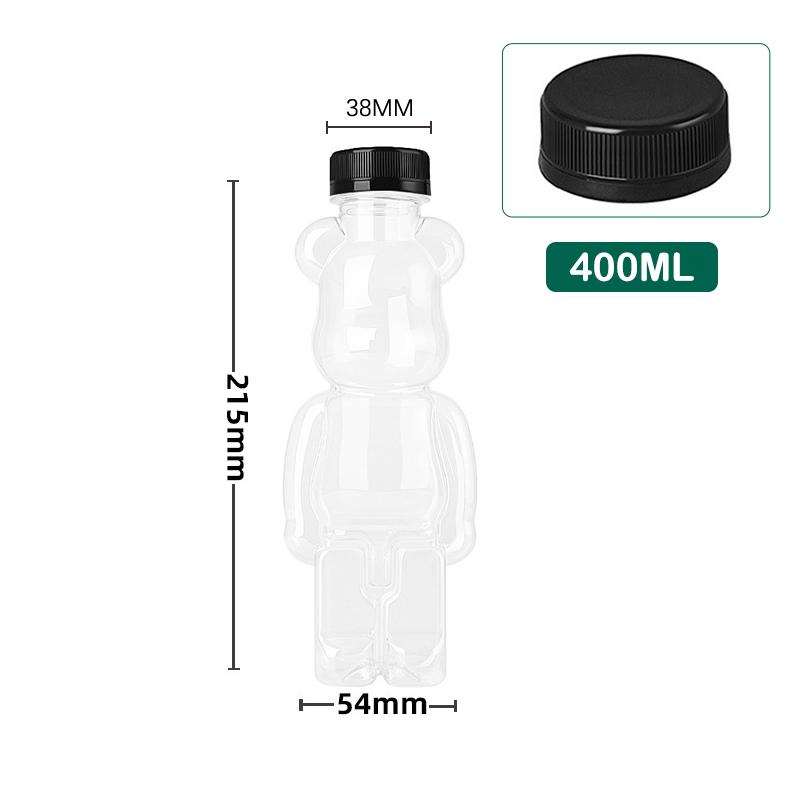 Мультяшная бутылка чая с молоком, кукольный медведь в форме прозрачной утолщенной бутылки сока