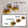 YJB PARTS Рефлекторная ручка дюймовая 4 шт. Сделано в Японии (Рельефные буквы) (Реликвия Золотая/Серебряная Тарелка)