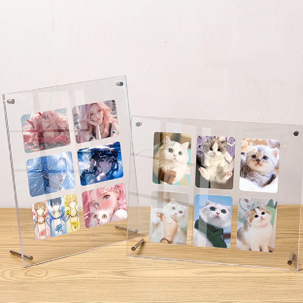 Siawadeky Card Display 4 Полностью карта 3 слоя Отдельный винт Акриловая карта износа царапин Совместимость с Торговым Аниме Персонаж Карты Чехол,