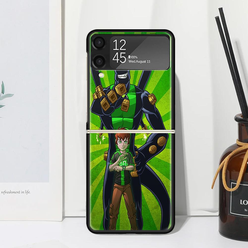 Cen Мультяшный 10 Чехол для телефона для Samsung Galaxy Z Flip 7 6 5 4 3 5G Flip3 Flip4 Flip5 ZFlip6 ZFlip7 Черный Fundas Прозрачный Galaxy