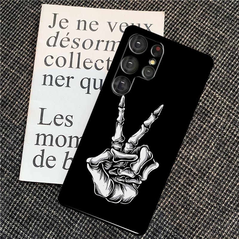 Чехол 'Скелет Средний палец' для Samsung Galaxy S25 S24 Ultra S20 S21 S22 S23 Ultra S9 S10 Plus S25 FE Задняя крышка