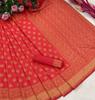 Beautiful Golden Jari with New Design Soft Lichi Silk Saree