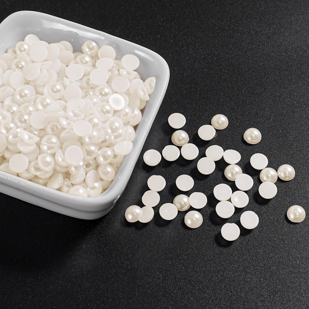 Жемчужные полукруглые бусины из АБС-пластика для изготовления бижутерии, аксессуаров для волос, патчей на телефон, сережек, дизайна ногтей, поделок своими руками