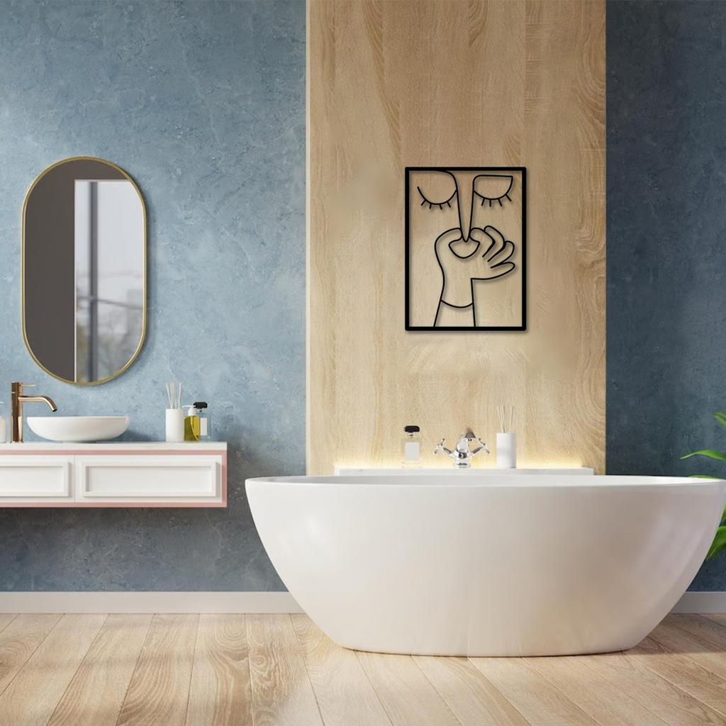 1pc, Funny Toilet Metal Wall Art, Funny Bathroom Sign, Minimal Line Art, Guest WC, Restroom Decor, Toilet Humor