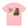 Funny Cute Cats Talking Meme Graphic T-shirts Women Fashion Short Sleeve T Shirt Casual Oversized T-shirt Unisex Clothing