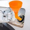 Plastic Funnel with Double Bend & Integrated Filter Spill Proof Funnel for Efficient Straining & Spill Prevention