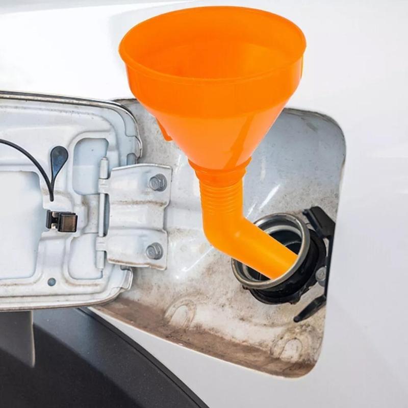 Plastic Funnel with Double Bend & Integrated Filter Spill Proof Funnel for Efficient Straining & Spill Prevention