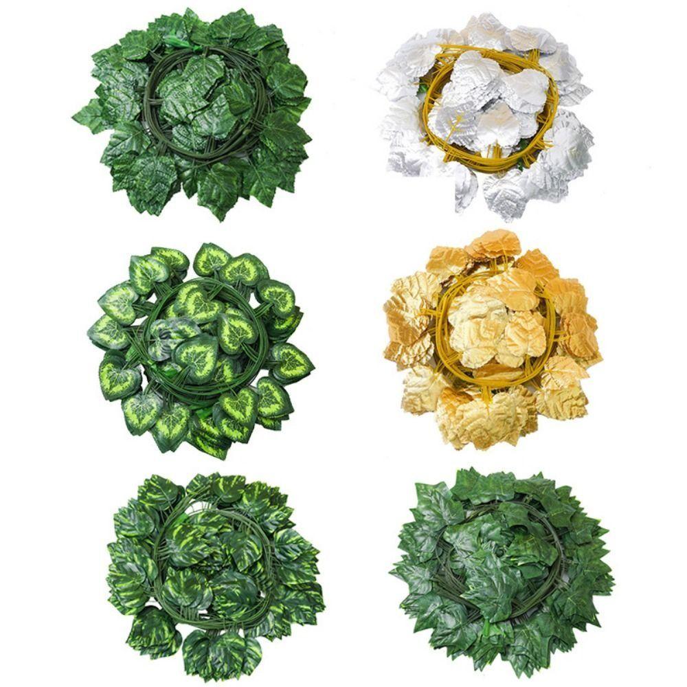 12pcs DIY Artificial Spring Leaf Vine Artificial Foliage Garland Hanging Plants  Holiday Decoration