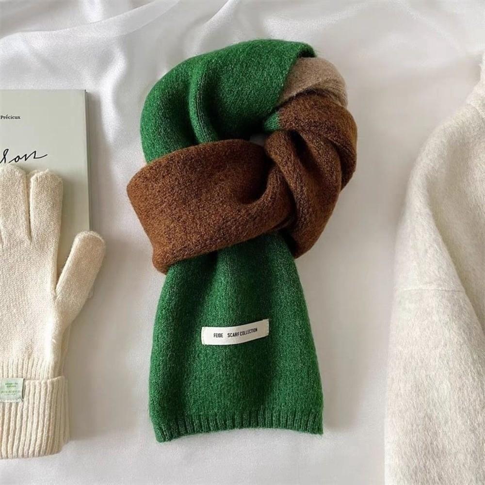 Wraps Patchwork Color Scarf Neckwarmer Winter Neck Scarf Soft Cashmere Shawl Female/Girls