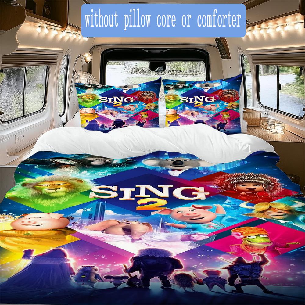 Sing Pattern Bedding,Quilt Set Quilt Cover Pillowcase Home Birthday Gift (1*duvet cover+2*pillowcase,without core)SSJT0917135