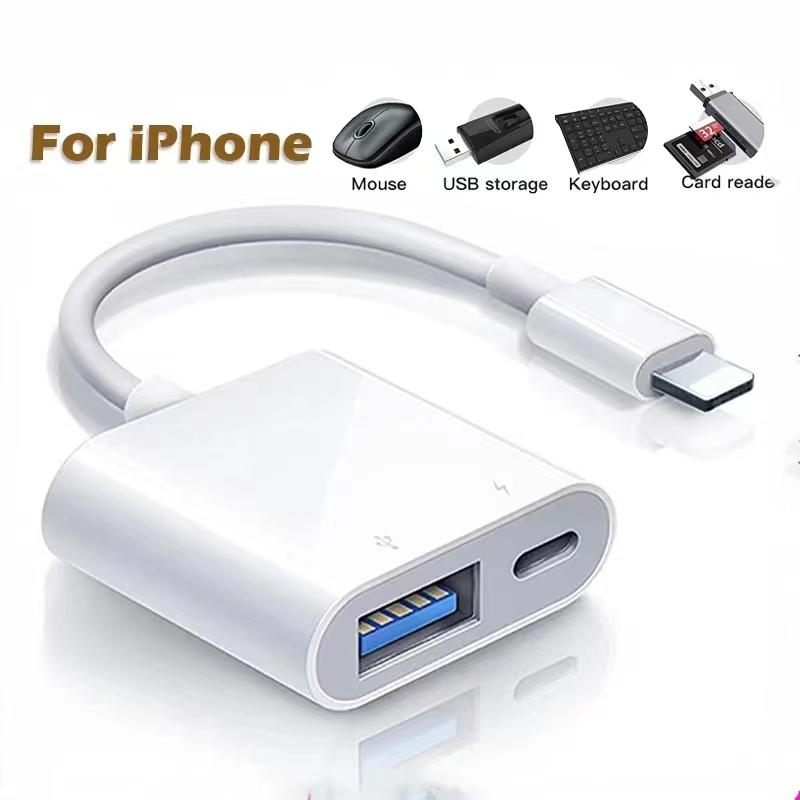 Адаптер OTG для освещения в USB3.0, конвертер для мыши, клавиатуры, U-диска, камеры, CardReader, конвертер данных для iPhone X XS 11 12 13 14 Pro 8 7