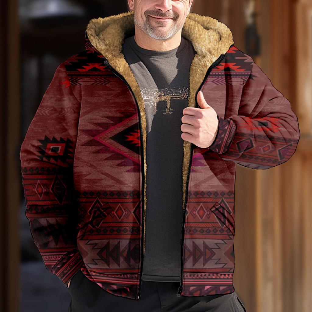 Мужской индивидуальный повседневный свитер на молнии с длинным рукавом и принтом, толстый хлопковый костюм, зимний костюм