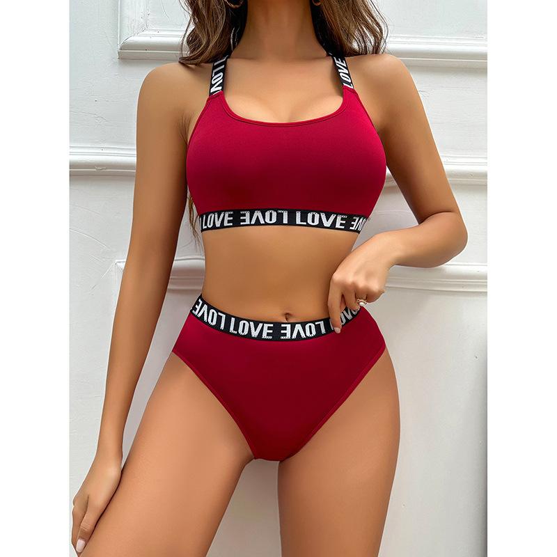 Burgundy Sexy Pure Desire Underwear Set Bra Gathers Women, European and American Fashion Tight Sexy Lace