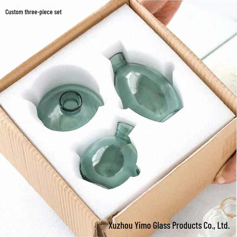 Набор мини-ваз из цветного стекла для гидропонных цветов - Прозрачные декоративные украшения для гостиной