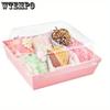 50pcs Blue Bakery Boxes Paper Mini Cake Boxes Clear Treat Boxes Cookie Cake Slice Containers for Charcuterie Sandwich Strawberries Square Cake Box