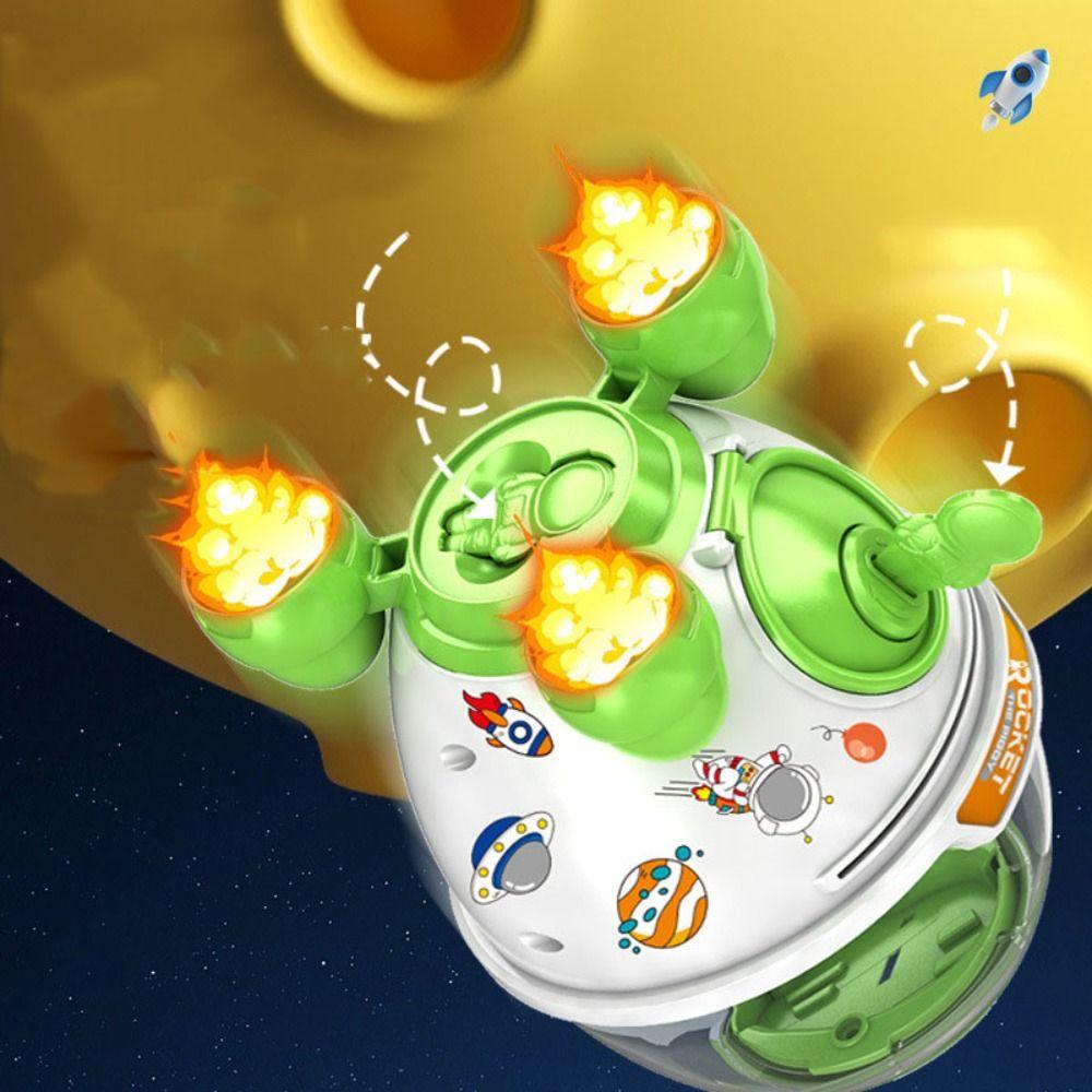 Large Capacity Rotating Rocket Ornamen DIY Sticker Children Toy Boxes Rocket Piggy Bank Kids Toy