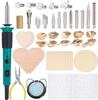 YIHUA Wood Burning Electric Heating Pen Adjustable Temperature For Wood Leather Carving 10 Pieces of 26 Pen 2 Stencils 930-IV 41-in-1 (0-40°C)