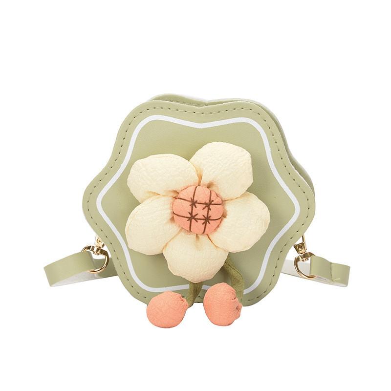 Adorable Mini Flower Pu Crossbody Bag For Kids Stylish Daily Accessory For Girls