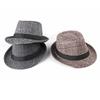 Autumn Winter Wool Men Topper British Plaid Hat Gentleman's Hat Jazz Topper Hat Women Fedoras Hat