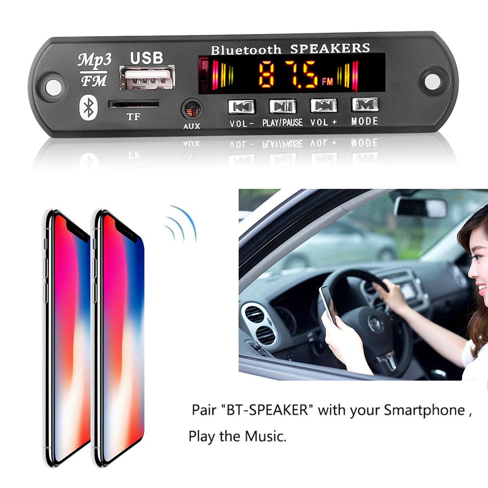 5 В 12 В 6 Вт усилитель MP3-декодер плата беспроводной Bluetooth MP3-плеер автомобильный FM AUX радио модуль аудио громкая связь запись вызовов автомобильные аксессуары
