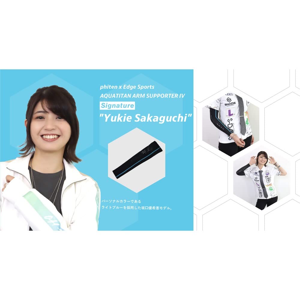Phiten x EDGE SPORTS Edge Sports Aqua Titanium Arm Supporter 4 Yukie Sakaguchi Model LL Darts Body Support