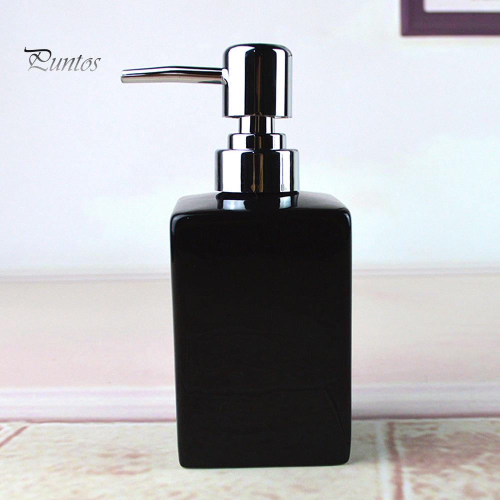 Puntos 320ml Bathroom Kitchen Ceramic Lotion Liquid Soap Dispenser Bottle Container