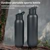 600ml/1000ml Mountaineering Water Bottle with Straw Lid Insulated Stainless Steel Bottle Leak-Proof BPA-Free Double Wall Insulation Round