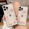 Сумка для карточек с цветами тюльпана, прозрачный чехол для телефона Iphone 14 Pro Max 13 12 11pro Max X Xs Xr, мягкий силиконовый противоударный бампер, задняя крышка
